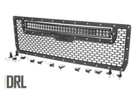 Rough Country | Mesh Grille | 30" Dual Row LED | Black | Amber DRL | GMC Sierra 1500 (14-15) | 70190BDA
