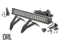 Rough Country | LED Light Kit | Bumper Mount | 20" Black Dual Row| Amber DRL | Ram 1500 (19-24) | 70779DRLA