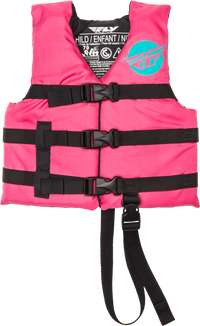 FLY RACING Child Flotation Vest Neon Pink/Teal - Part Number 221-30320