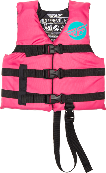 FLY RACING Child Flotation Vest Neon Pink/Teal - Part Number 221-30320