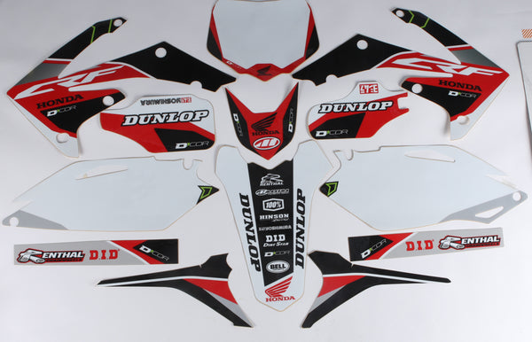 D-COR 20-10-430 Honda Raceline Graphics Complete Kit - White