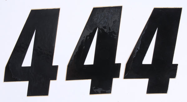 D-COR Number 4 Black 6" 3/Pk - Durable Vinyl Decals for Racing