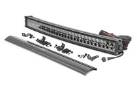 Rough Country | 30 Inch Black Series LED Light Bar | Curved | Dual Row | Amber DRL | 72930BDA