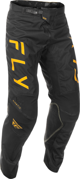 FLY RACING Kinetic Center Pants Black/Gold Sz 32 - Ultimate Comfort & Flexibility