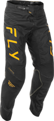 FLY RACING Kinetic Center Pants Black/Gold Sz 32 - Ultimate Comfort & Flexibility