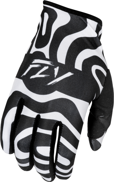 FLY RACING Lite Gloves Abyss White/Black Medium - Ultra-Lightweight Race Gloves