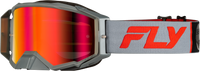 FLY RACING Zone Pro Goggle Grey/Red with Light Red Mirror/Amber Lens - Part Number 37-5191