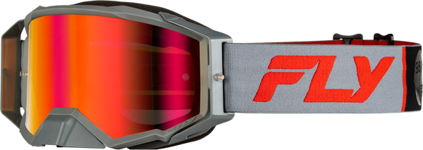 FLY RACING Zone Pro Goggle Grey/Red with Light Red Mirror/Amber Lens - Part Number 37-5191