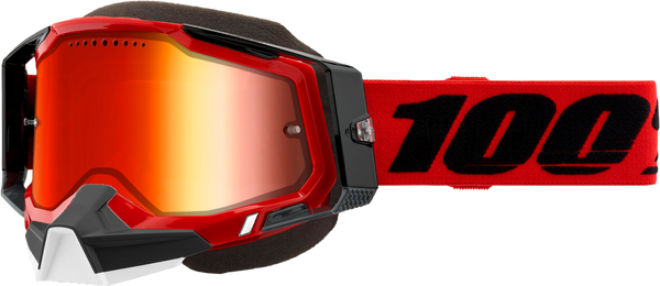 100-PERCENT Racecraft 2 Snowmobile Goggle with Red Mirror Red Lens - Part 50012-00003