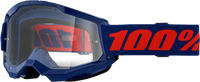 100-PERCENT Strata 2 Goggle Navy Clear Lens - Part No. 50027-00021