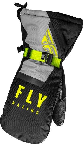 FLY RACING Cascade Mittens Black/Grey/Hi Vis 3x - Part Number 363-39313X