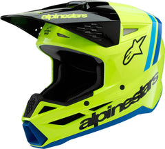 Alpinestars SM3 Youth Radium Helmet - Yellow Fluo/Black/Blue - Part Number 8301825-5017-YM