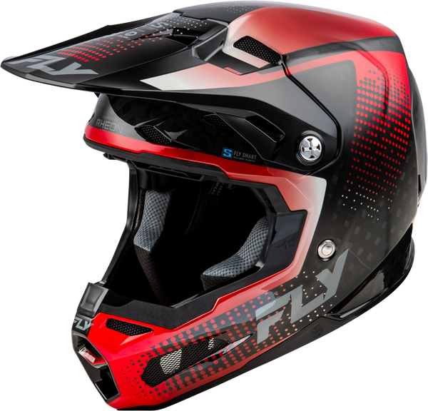 FLY RACING Formula S Carbon Protocol Helmet - Black Carbon/Red (Part Number: 73-4465X)