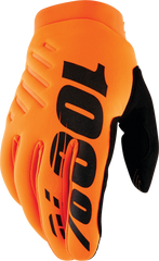 100% Brisker Youth Gloves - Fluo Orange/Black - Part Number 10004-00005