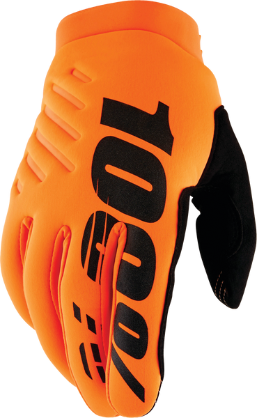 100% Brisker Youth Gloves - Fluo Orange/Black, Part Number 10004-00004