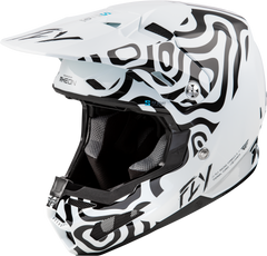 FLY RACING Formula S Carbon Abyss Helmet White/Black XS - Part 73-4469XS