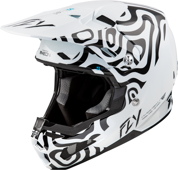 FLY RACING Formula S Carbon Abyss Helmet White/Black XL - Part 73-4469X