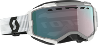 SCOTT Fury Goggle Snow Cross - White with Enhanced Aqua Chrome (Part No: 278605-0002351)