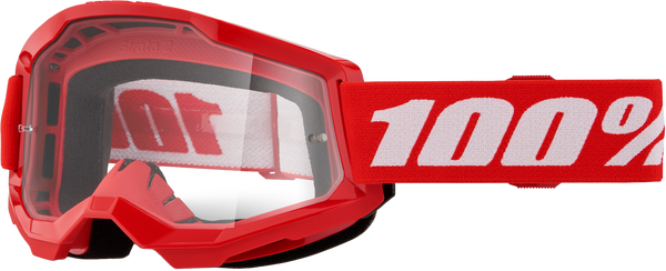 100-PERCENT Strata 2 Goggle Red Clear Lens - Part #50027-00018