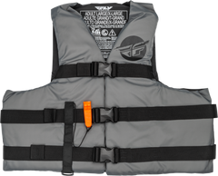 FLY RACING Nylon Flotation Vest Grey/Black 3x - Coast Guard Approved