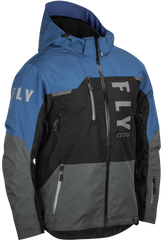 FLY RACING Carbon Jacket Black/Grey/Blue Small - Weatherproof Performance Gear