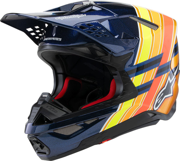 Alpinestars Supertech M10 TLD Edition Helmet - Dark Blue/Orange/Yellow Fluorescent/Red - Size Small