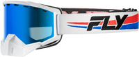 Focus Snow Goggle Whte/Red/Blu W/Dark Blue Mirror/Smoke Lens