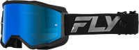 FLY RACING Youth Zone Goggle Black/Black with Sky Blue Mirror/Smoke Lens - Part Number 37-51525Y