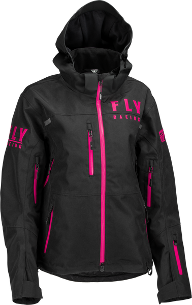 FLY RACING Women's Carbon Jacket Black/Pink 3X - Weatherproof Performance