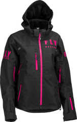 FLY RACING Women's Carbon Jacket Black/Pink 3X - Weatherproof Performance