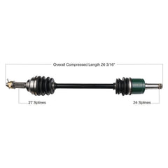 TYTANEUM OE Replacement CV Axle for John Deere Front Left - Part Number 813-0095