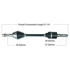 Tytaneum OE Replacement CV Axle - Polaris Rear Left (Part Number: 813-0132)