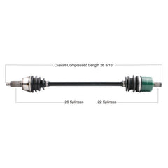 TYTANEUM OE Replacement CV Axle for Polaris Front Left/Right - Part Number 813-0150