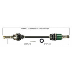 TYTANEUM OE Replacement CV Axle for Polaris Rear Right - Part Number 813-0154