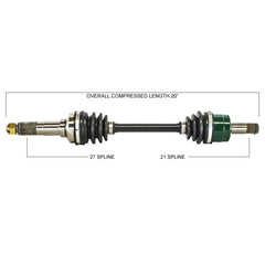 TYTANEUM OE Replacement CV Axle for Yamaha - Front Left/Right - Part Number 813-0211