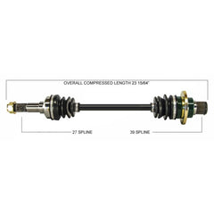 TYTANEUM OE Replacement CV Axle for Yamaha Rear Left - Part Number 813-0213