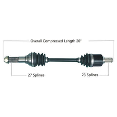 TYTANEUM OE Replacement CV Axle for Yamaha Rear Left/Right - Part Number 813-0223