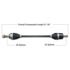 TYTANEUM Heavy Duty CV Axle for Honda - Rear Left/Right (Part Number: 813-0268)