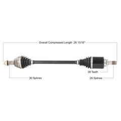 Tytaneum Heavy Duty CV Axle for Honda - Front Left/Right (Part Number: HON-6051HD)