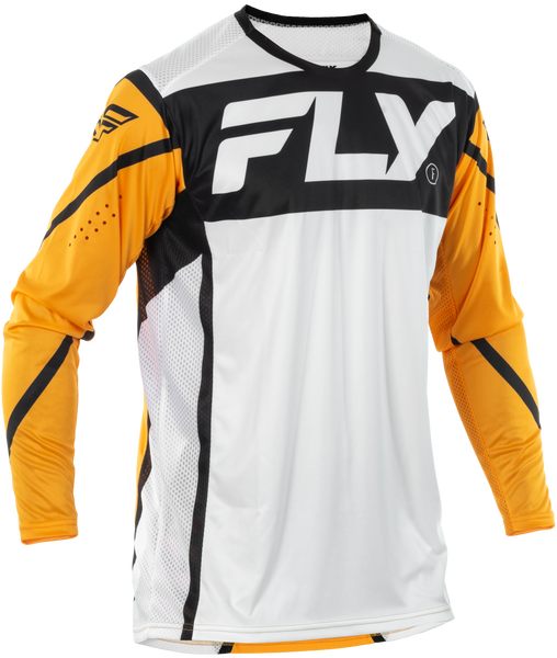 FLY RACING Lite Jersey in White/Black/Mustard - Part Number 378-723M