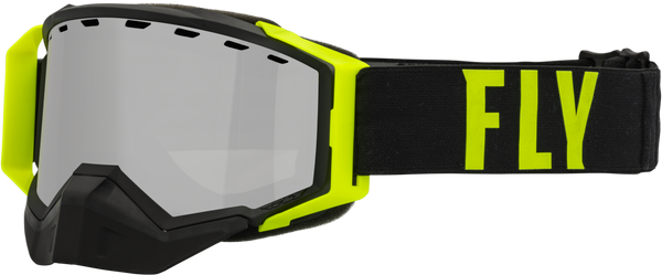 Zone Pro Snw Goggle Blk/Hi Vis W/Silver Mir/Plrzd Smoke Lens