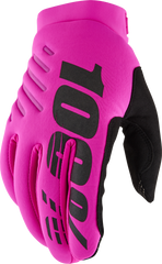 100-PERCENT Brisker Women's Gloves - Neon Pink/Black (Part Number: 10005-00007)