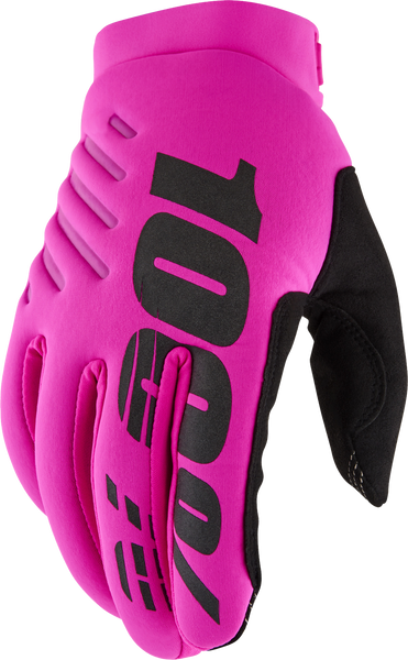 100-PERCENT Brisker Women's Gloves - Neon Pink/Black, Small (Part Number: 10005-00006)