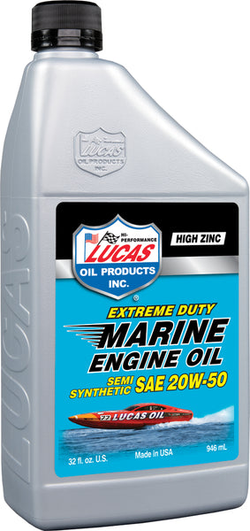 Lucas 10654 Marine Engine Oil 20W-50 Semi-Synthetic - 1 Quart