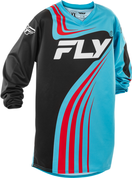 Youth F 16 Jersey Cyan/Black/Red Yxl