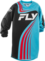 Youth F 16 Jersey Cyan/Black/Red Yxl