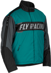 FLY RACING Outpost Jacket Black/Teal/Orange Large - Weatherproof and Breathable