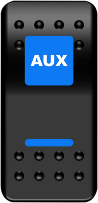 MOOSE UTILITY Rocker Switch - Auxiliary Power - Blue AUX-PWR