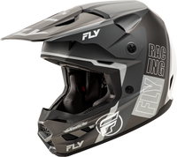 FLY RACING Kinetic Rally Helmet Matte Grey/Black/White 2x - A00306112XL
