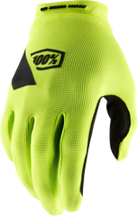 100% Ridecamp Gloves - Fluo Yellow - Large (Part Number: 10011-00012)